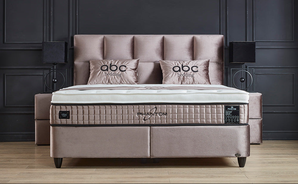 boxspringbett mit aufbewahrung PHANTOM Beige Boxspringbett Stauraum Bettkasten Samtiger Webstoff Boxb – GO MÖBEL