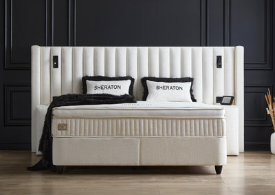 SHERATON White Boxspringbett Stauraum Bettkasten Weiß Boxbett von ABC Bedding