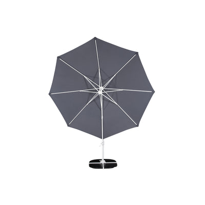 Leilai – Regenschirm – 3,5 m Durchmesser, 360 Grader – Weiß/Grauer Stoff