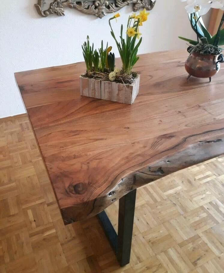 ⭐️ NEU ⭐️ Esstisch Baumkante Akazie massiv Holztisch Büro Schreibtisch