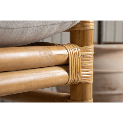 Costia 1-Sitzer-Sofa – Bambus / graues Kissen