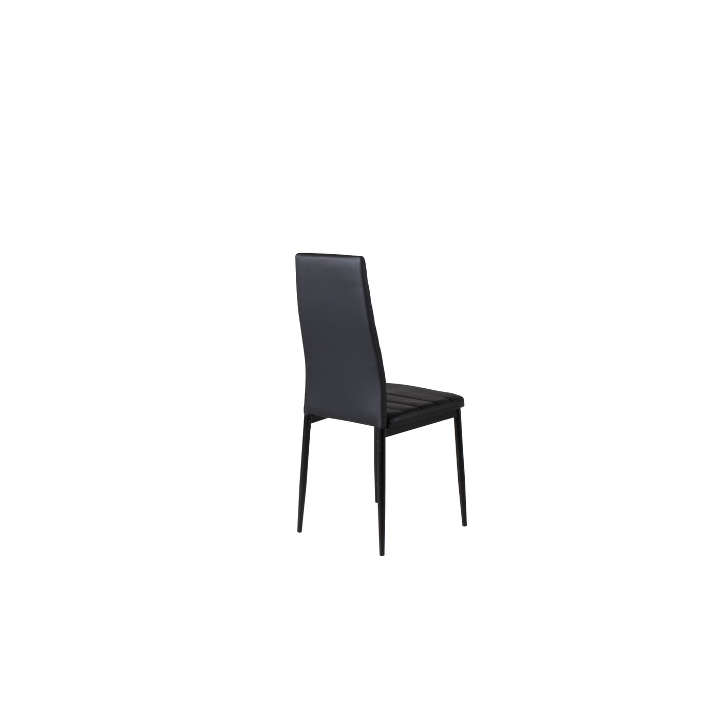 Velma Esszimmerstuhl mit hoher Rückenlehne – schwarze Beine – schwarzes PU 2er Set