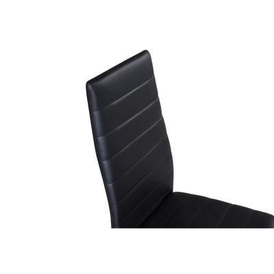 Velma Esszimmerstuhl mit hoher Rückenlehne – schwarze Beine – schwarzes PU 2er Set