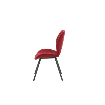 Helma Esszimmerstuhl – schwarze Beine – roter Stoff 2er Set