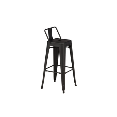 Yamila Flat Bar Chair - Mattschwarz / Metall 4er Set