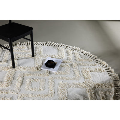 Iwalani-Baumwolle – 200 x 200 – rund – weiß