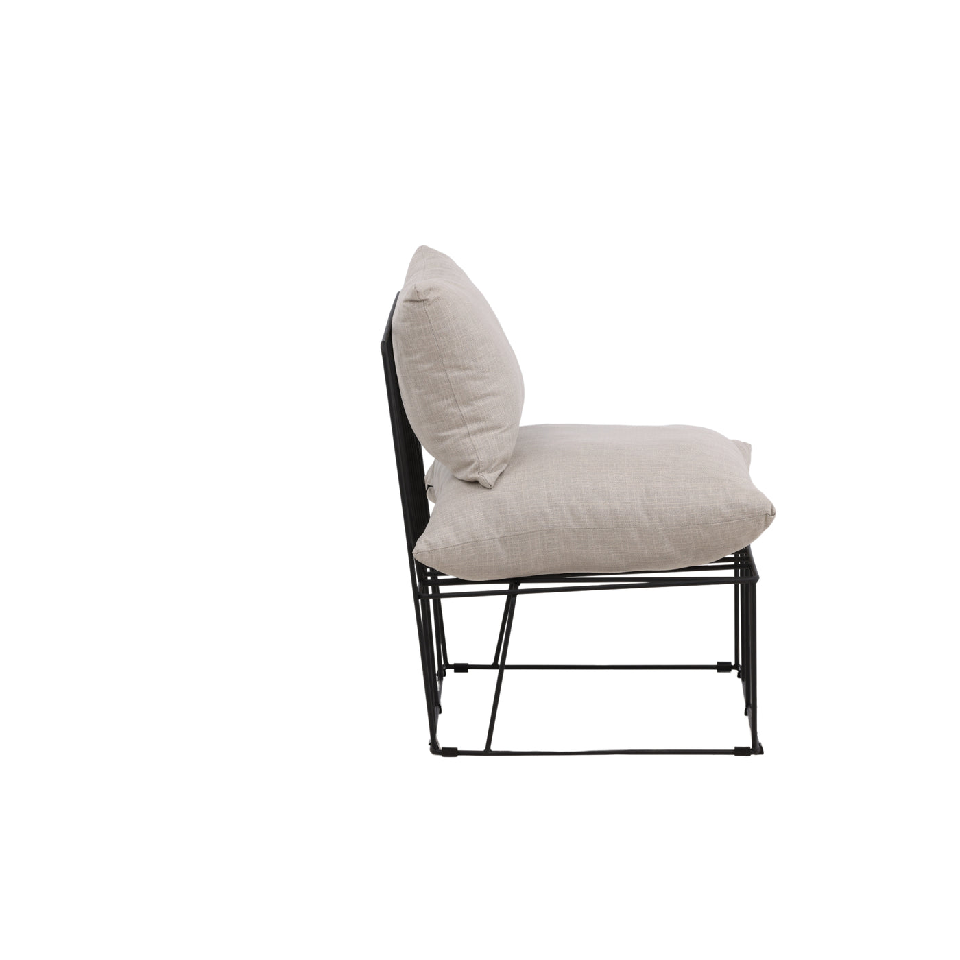 Maaike Wohnzimmer Sessel – Schwarz / Leinenstoff