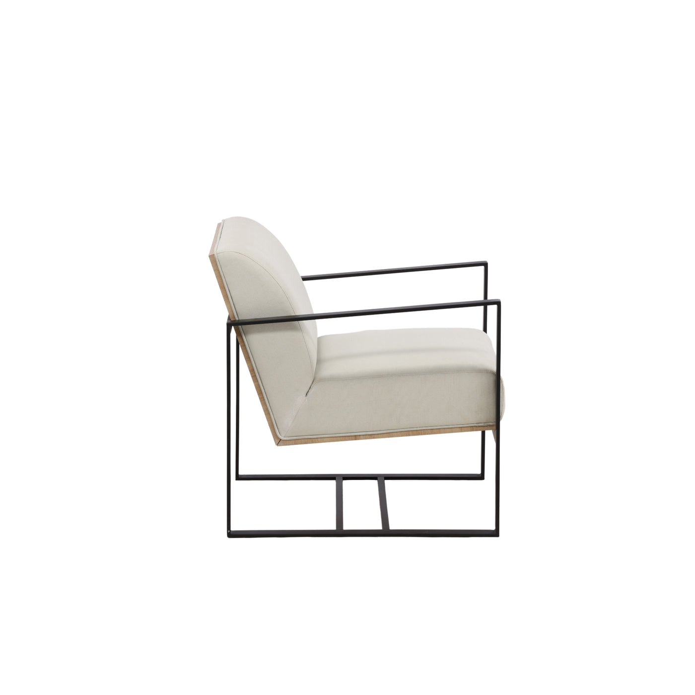 Kalua Wohnzimmer Sessel – Schwarz / Offwhite-Leinen