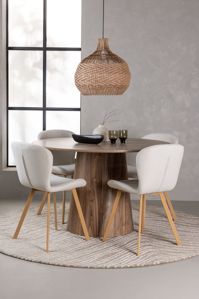 NADIJA Esszimmerstuhl Beige Modern 4 Füße Holz