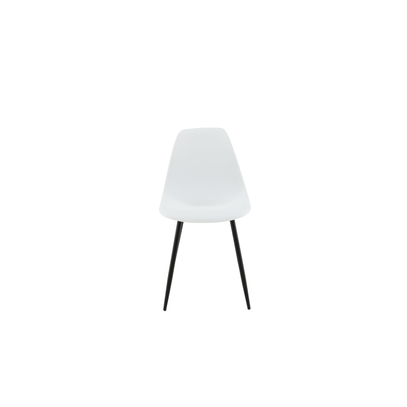 Saralena Kunststoff-Esszimmerstuhl – schwarze Beine / weißer Kunststoff 2er Set
