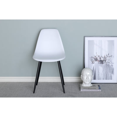 Saralena Kunststoff-Esszimmerstuhl – schwarze Beine / weißer Kunststoff 2er Set