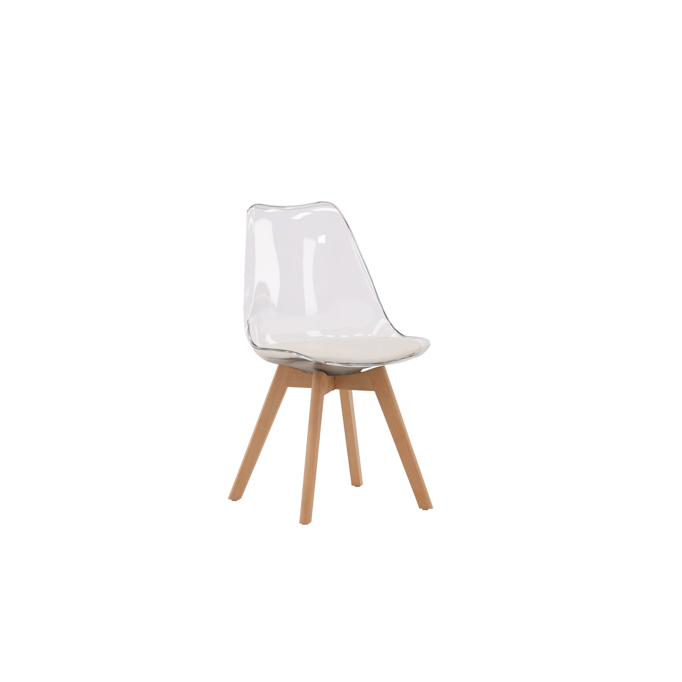 Freimuth Esszimmerstuhl - Natur / PET (Sitzkissen weiß) PET-Oberfläche, Sitzfläche mit üblichem Schwamm 2er Set