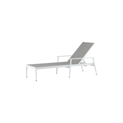 Chiana - Sun Lounge - Weiß / Grau - Aluminium / Textilene - 2er Set