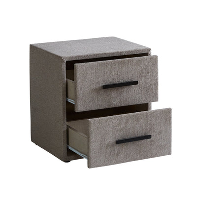 MAYA Boxspringbett Stauraum Bettkasten Webstoff Grau Boxbett von ABC Bedding | maya-boxspringbett-stauraum-bettkasten-samt-velours-greige-boxbett | Mit Bettkasten