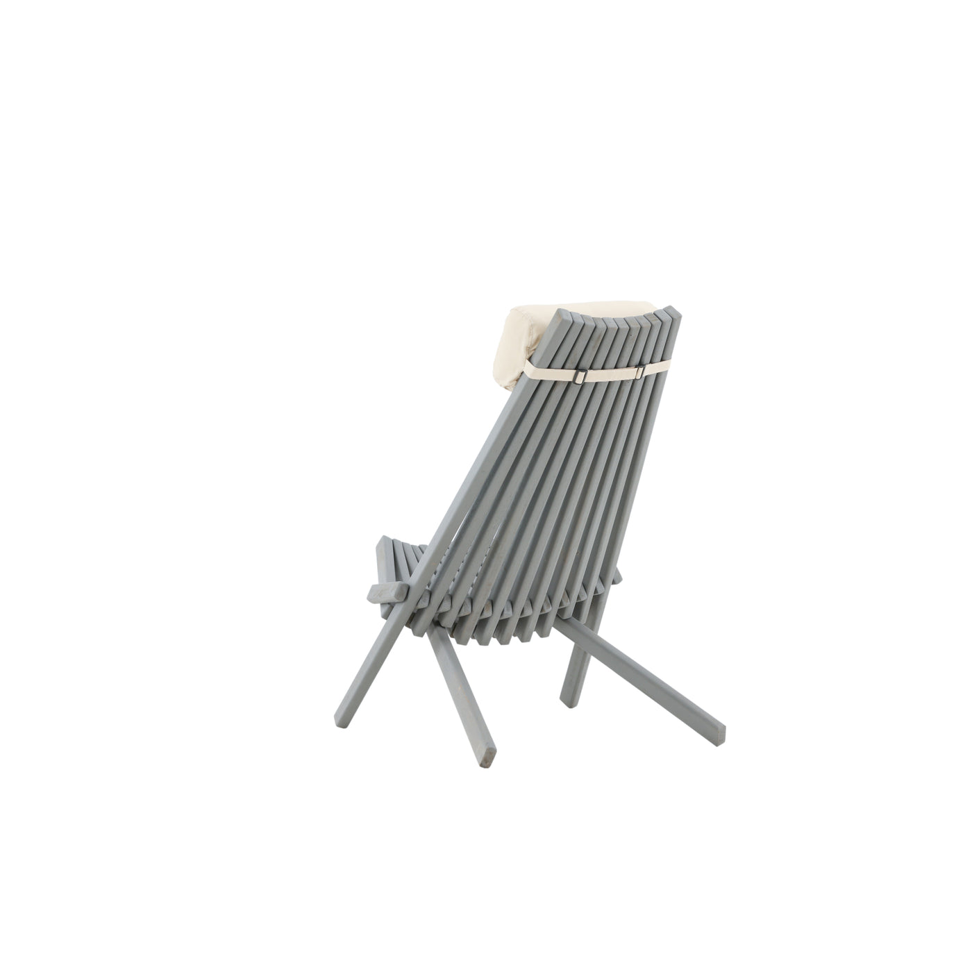 Ana Lounge Chair – Akazie mit Nackenkissen – Dunkelgraue Waschung