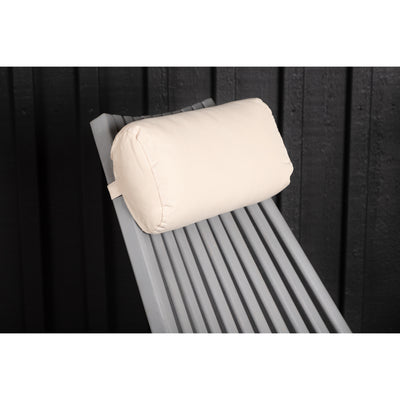 Ana Lounge Chair – Akazie mit Nackenkissen – Dunkelgraue Waschung