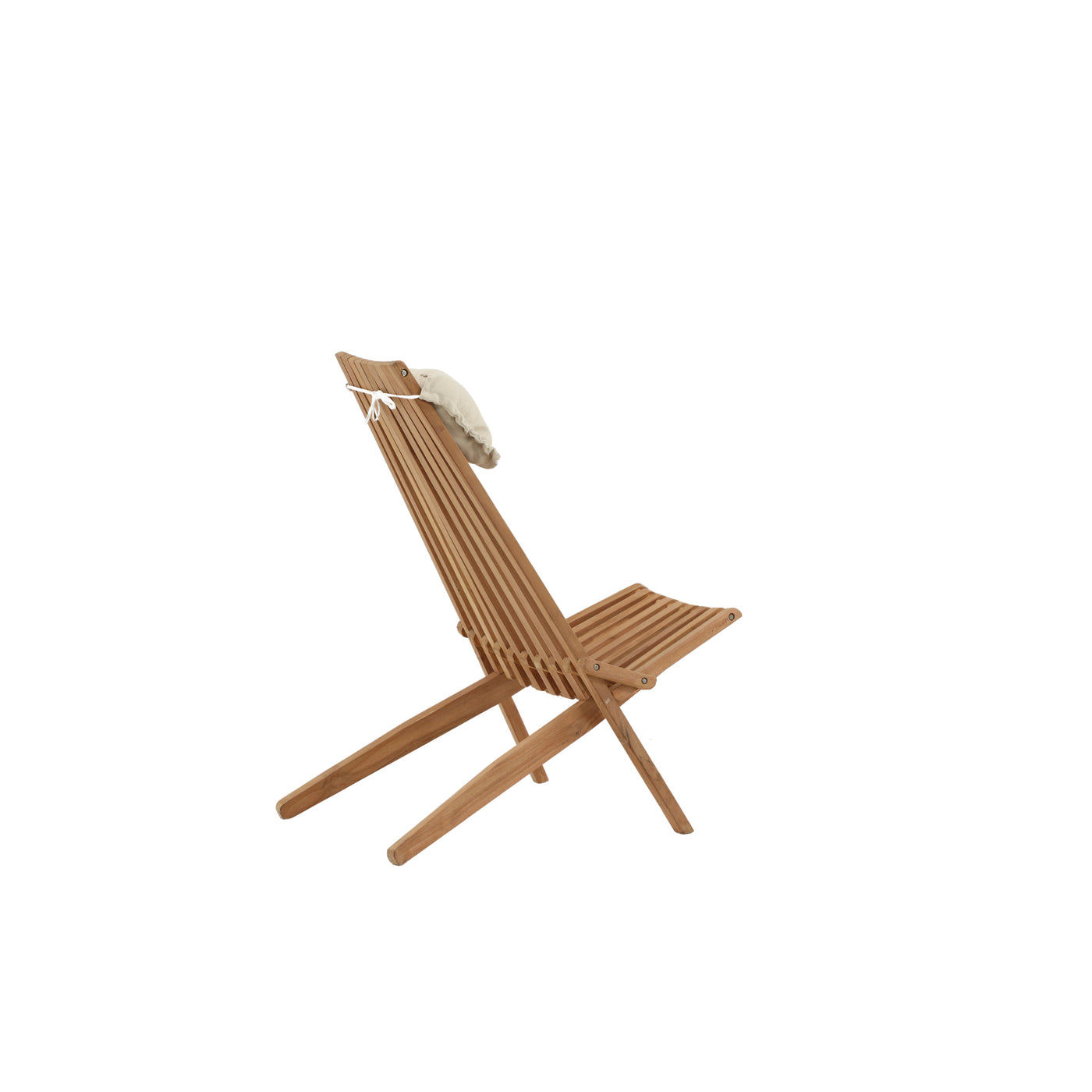 Kelly Lounge Chair – Teak golden inkl. beigem Kissen