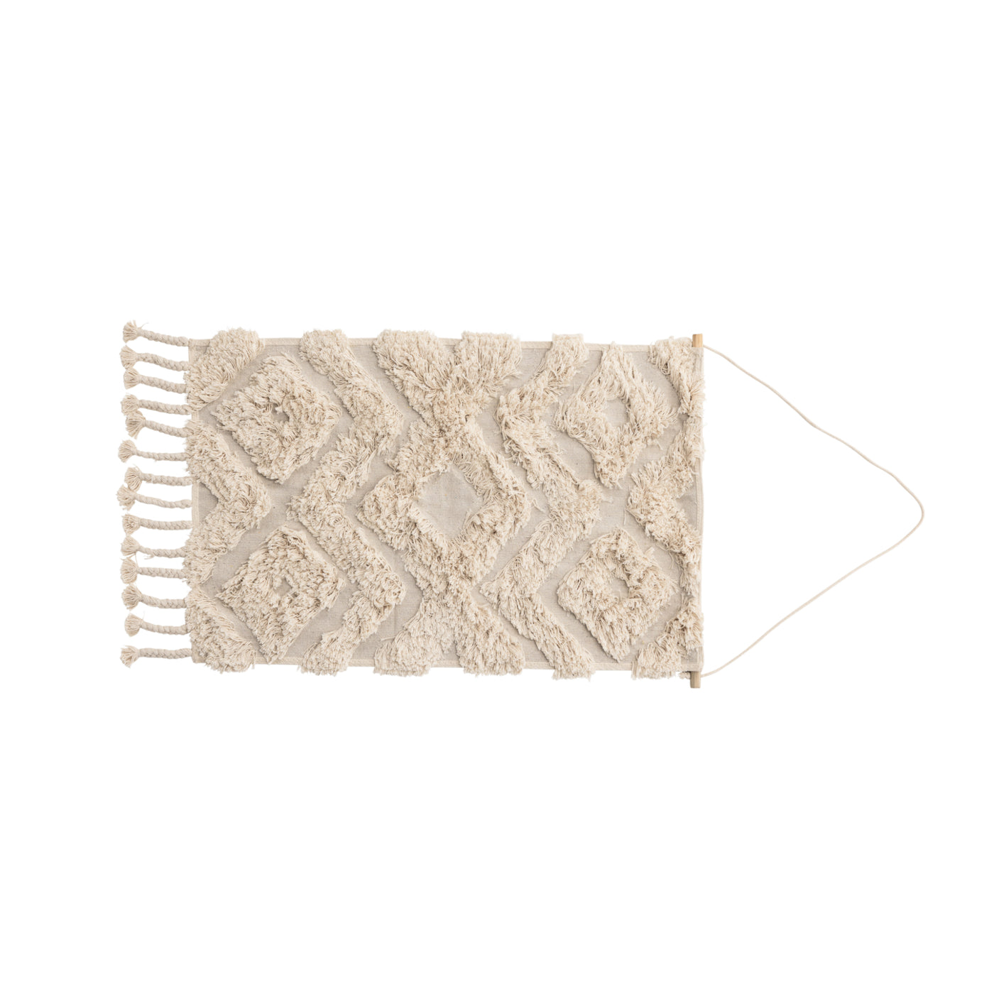 Iva Wandbehang aus Baumwolle – 50 x 80 – rechteckig – gebrochenes Weiß
