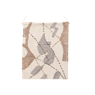 Lill Wandbehang aus Baumwolle – 50 x 80 – rechteckig – Elfenbein/Braun/Grau