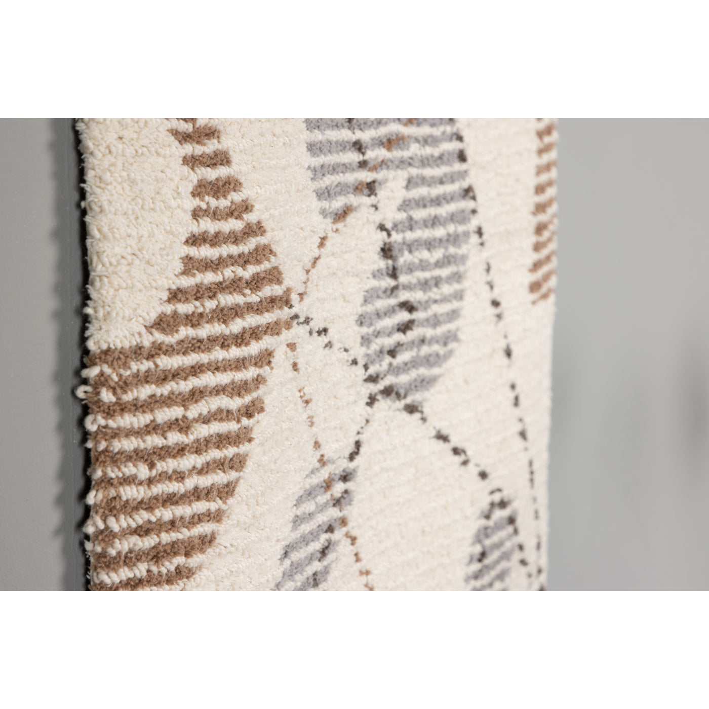 Lill Wandbehang aus Baumwolle – 50 x 80 – rechteckig – Elfenbein/Braun/Grau