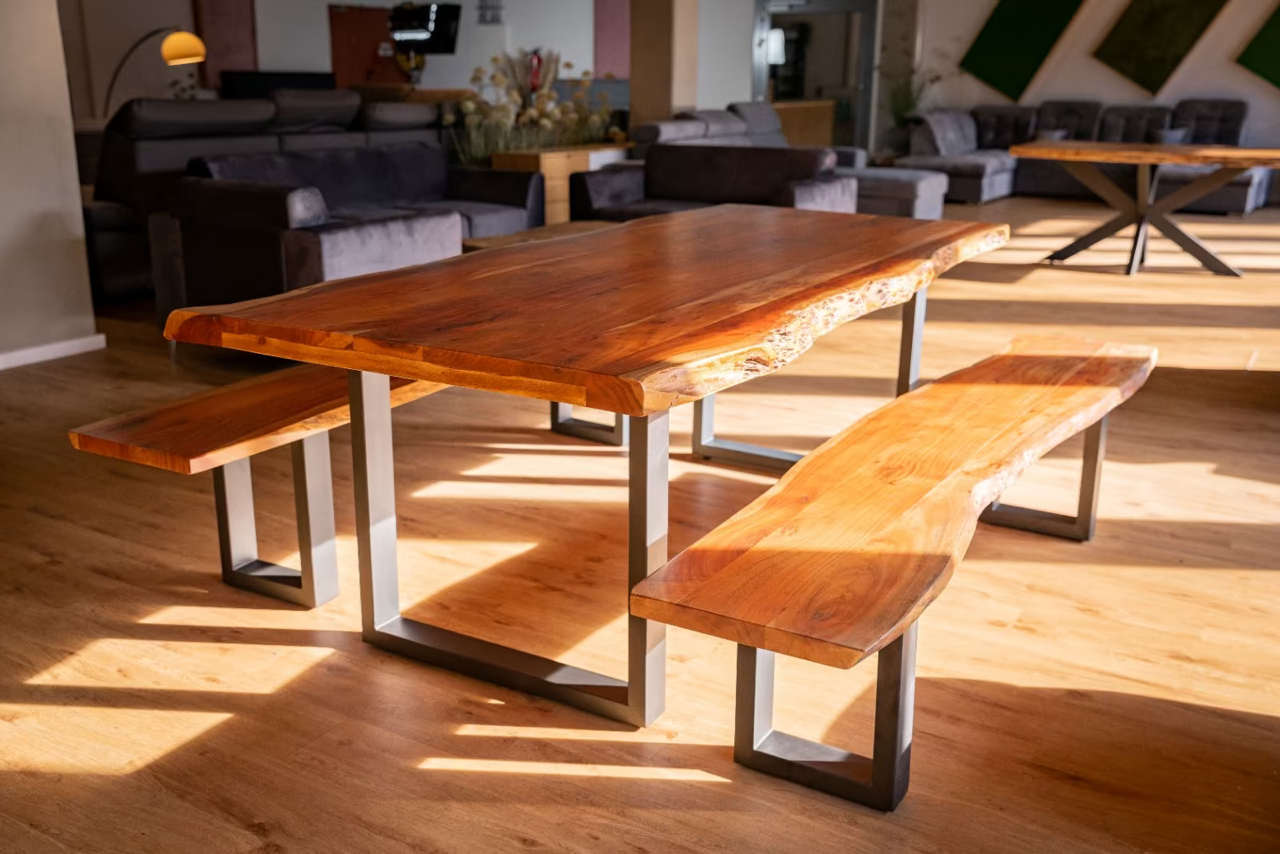 ⭐️ NEU ⭐️ Esstisch Baumkante Akazie massiv Holztisch Büro Schreibtisch