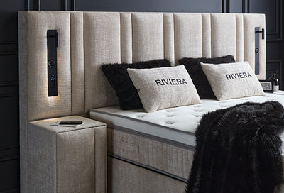Riviera Boxspringbett Beige Stauraum Bettkasten Boxbett von ABC Bedding | riviera-boxspringbett-stauraum-bettkasten-boxbett | Mit Bettkasten