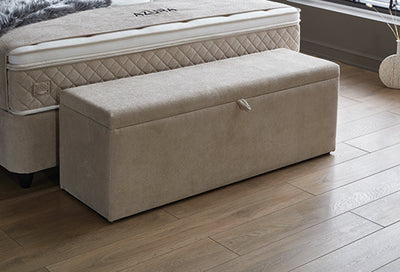 Azura Boxspringbett Stauraum Bettkasten Stoff Beige Creme Boxbett von ABC Bedding | azura-boxspringbett-stauraum-bettkasten-lederoptik-weiss-boxbett | Mit Bettkasten
