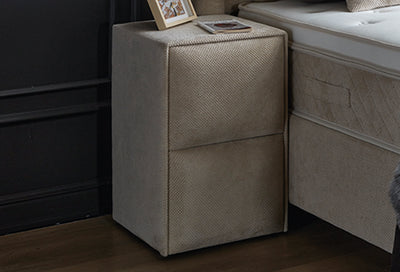 Azura Boxspringbett Stauraum Bettkasten Stoff Beige Creme Boxbett von ABC Bedding | azura-boxspringbett-stauraum-bettkasten-lederoptik-weiss-boxbett | Mit Bettkasten