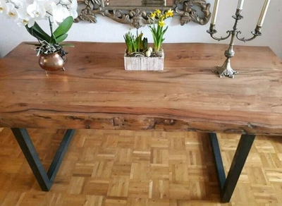 ⭐️ NEU ⭐️ Esstisch Baumkante Akazie massiv Holztisch Büro Schreibtisch
