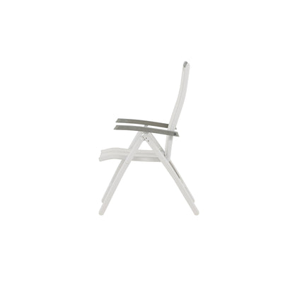 Aileen 5:pos Stol – Vit Aluminium/Vit Textilene/Aintwood 2er Set