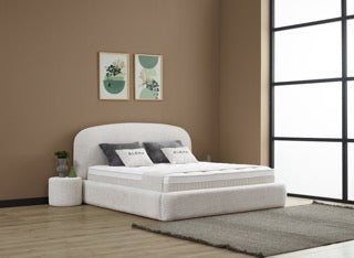 ELENA Boxspringbett Stauraum Bettkasten Stoff Creme Beige Boxbett von ABC Bedding