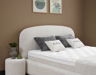 ELENA Boxspringbett Stauraum Bettkasten Stoff Creme Beige Boxbett von ABC Bedding