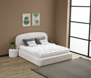 ELENA Boxspringbett Stauraum Bettkasten Stoff Creme Beige Boxbett von ABC Bedding