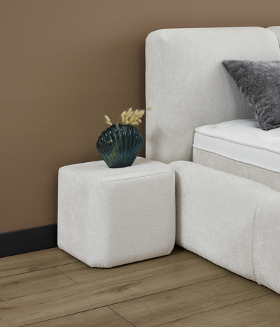 ESILA Boxspringbett Stauraum Bettkasten Stoff Creme Beige Boxbett von ABC Bedding