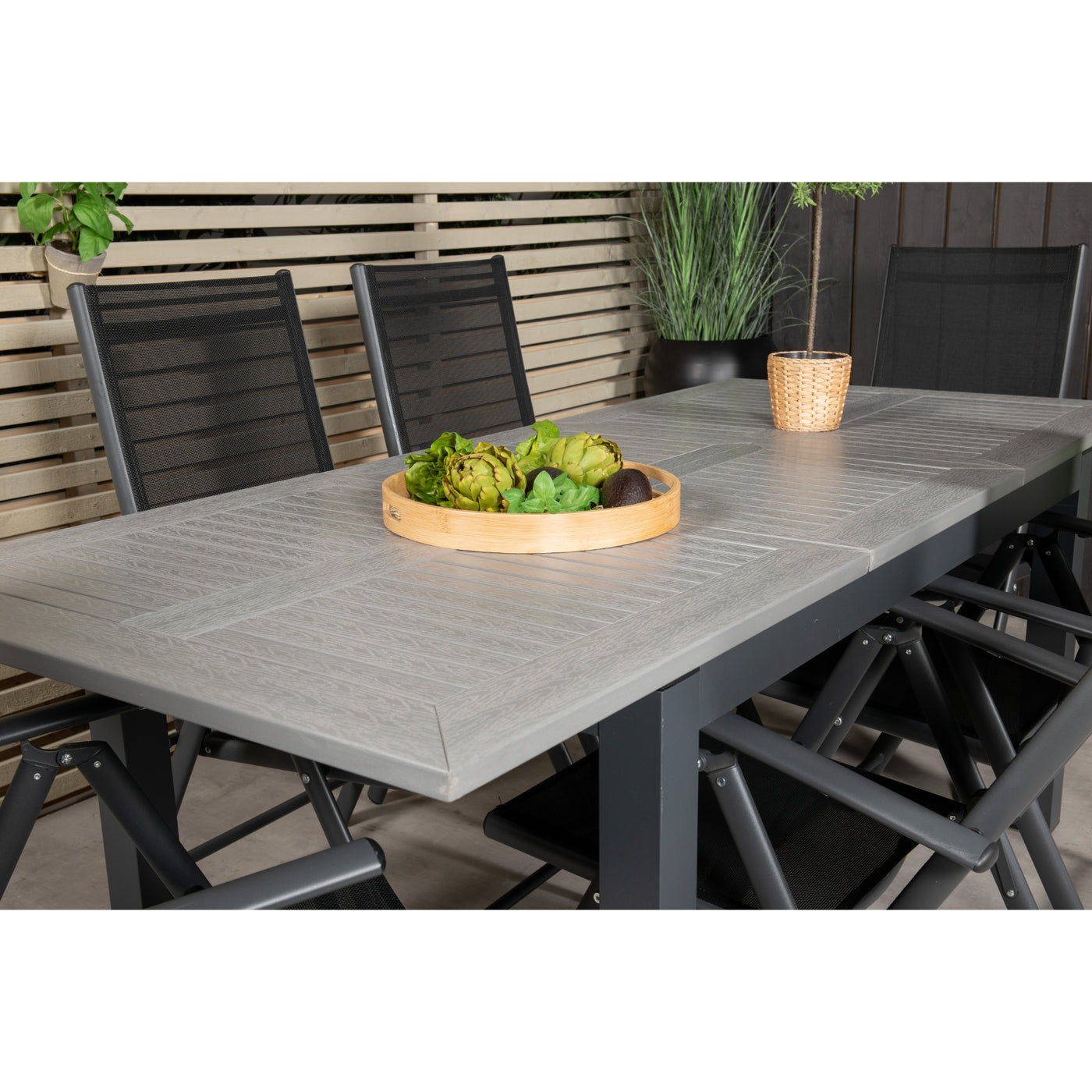 Heze Tisch – 152/210 – Schwarz/Grau –