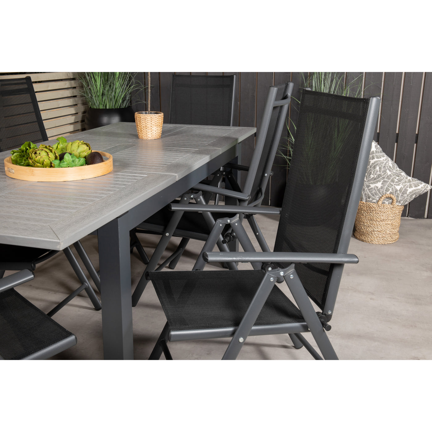 Heze Tisch – 152/210 – Schwarz/Grau –