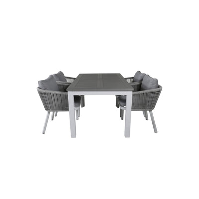 Wuhan Tisch – 152/210 – Weiß/Grau +