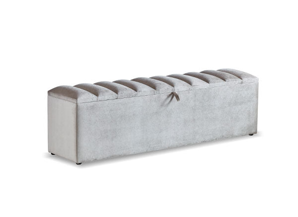 OSCAR Boxspringbett Stauraum Bettkasten Topper Samt Creme Beige Boxbett von ABC Bedding