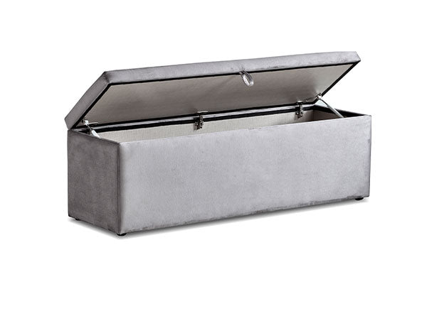 PALERMO Boxspringbett Stauraum Bettkasten Topper Samt Grau Taupe Boxbett von ABC Bedding | palermo-stauraum-boxbett-boxspringbett-mit-bettkasten-samt-hell-grau-silber | Mit Bettkasten