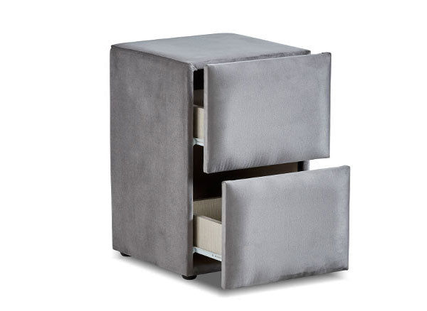 PALERMO Boxspringbett Stauraum Bettkasten Topper Samt Grau Taupe Boxbett von ABC Bedding | palermo-stauraum-boxbett-boxspringbett-mit-bettkasten-samt-hell-grau-silber | Mit Bettkasten