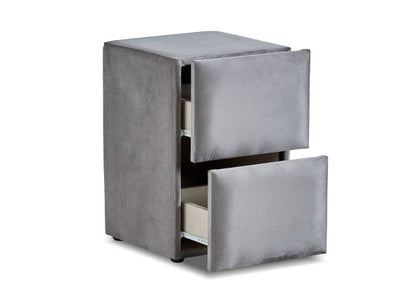 PALERMO Boxspringbett Stauraum Bettkasten Topper Samt Grau Taupe Boxbett von ABC Bedding | palermo-stauraum-boxbett-boxspringbett-mit-bettkasten-samt-hell-grau-silber | Mit Bettkasten
