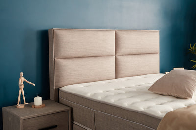 SENNA Boxspringbett Bettkasten Stauraum Topper Webstoff Beige Boxbett von ABC Bedding | senna-boxbett-boxspringbett-mit-bettkasten-webstoff-beige | Mit Bettkasten