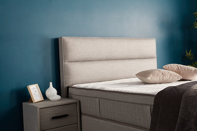 SUNA Boxspringbett Bettkasten Stauraum Topper Webstoff Grau Polsterbett von ABC Bedding | kopie-von-senna-boxbett-boxspringbett-mit-bettkasten-stauraum-webstoff-beige-hell-orthopadisch | Mit Bettkasten