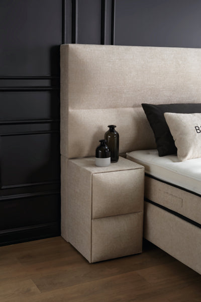 Beverly Boxspringbett Webstoff Stauraum Bettkasten Weiß Boxbett von ABC Bedding