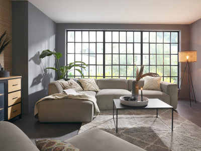 Madea Sofa Couch Cord Beige L Form Kasten Block