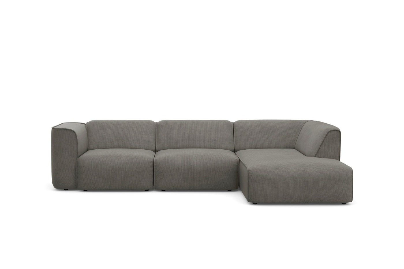 Madea Sofa Couch Cord Grau L Form Kasten Block