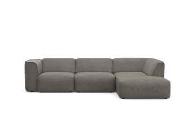 Madea Sofa Couch Cord Grau L Form Kasten Block