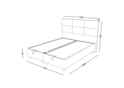 ZENZA Boxspringbett Stauraum Bettkasten Stoffdesign Creme Beige Boxbett von ABC Bedding