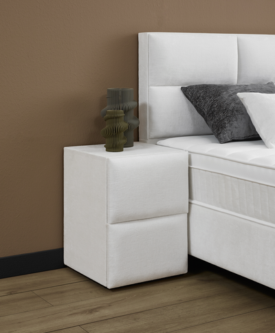 ZENZA Boxspringbett Stauraum Bettkasten Stoffdesign Creme Beige Boxbett von ABC Bedding