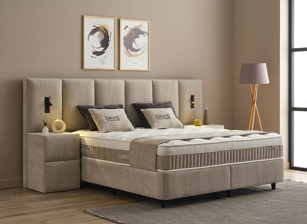 boxspringbett aufbewahrung DAVIS Stauraum Boxbett Boxspringbett Bettkasten Samt Stoff – GO MÖBEL
